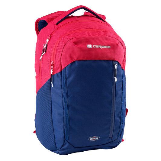 Caribee Obingo 28L laptop carry-on Backpack 46x32x20cm (18x12x8) Red Navy