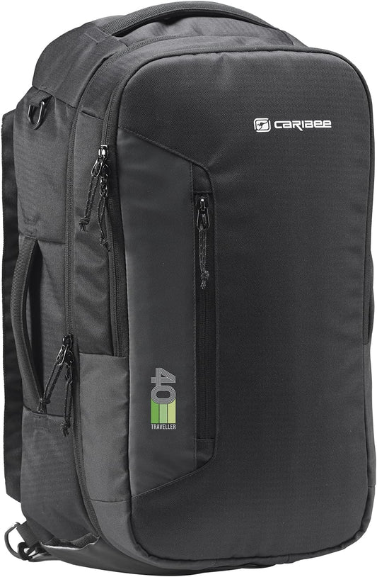 Caribee Traveller 40L Carry-On laptop Backpack, 56x32x22cm (22x12x9inch) 1.2kg (Black)